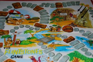 Vintage Flintstones Board Game 1971 Parts Lot Gameboard