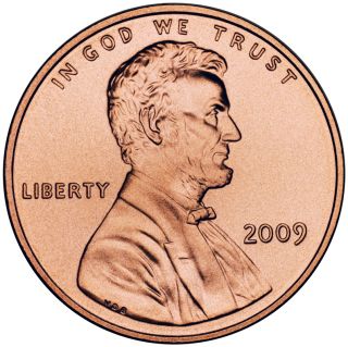 2009 Abraham Lincoln Bicentennial Cent, Obverse (US Mint image)