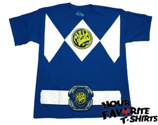 Power Rangers Blue Ranger Costume Licensed Adult Blue T Shirt s 3XL 