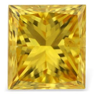 52 Ct Golden Yellow Square Princess Cut Loose Diamond