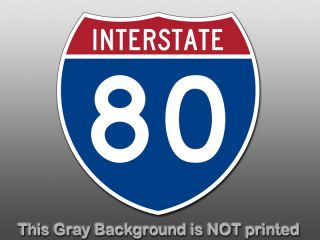 Interstate 80 Sign Sticker Decal Highway Chicago Philly