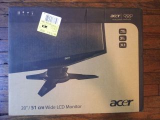 Acer G205HV 20 Widescreen LCD Monitor Black New