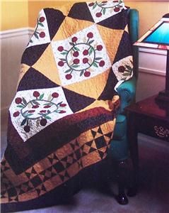 PATTERN FOR COLONIAL CHERRY WREATHS QUILT~ PATTERN FROM MAGAZINE