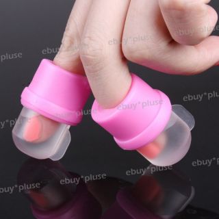 10pcs Pink Wearable Acrylic Nail Art Tips Soaks Polish Remover Removal 