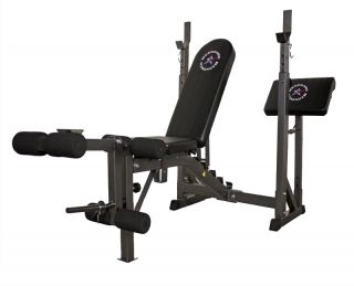 Troy Adjustable Olympic Weight Bench Press w Preacher Curl Leg 