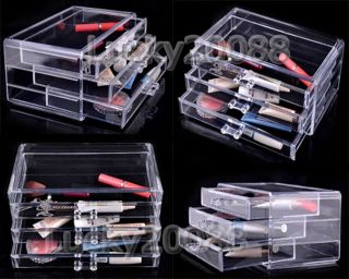 Acrylic 3 Drawers Jewelry Storage Cosmetic Organizer Makeup case 04 