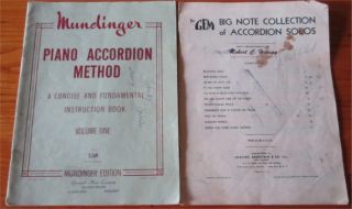 Pair of Beginners Accordian Instruction Books Rough But Usable