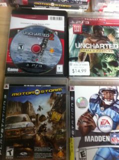 Lot of 4 adult games for Playstation 3 PS3 Uncharted 1 & 2 motor storm 