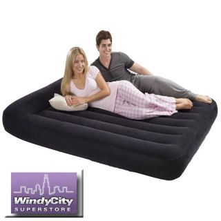 Intex Full Size Pillow Rest Air Bed Mattress Airbed w Pump Model 66776 