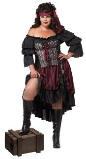 01715 Pirate Wench Black Burgundy Sexy Halloween Costume Plus Size 2XL 