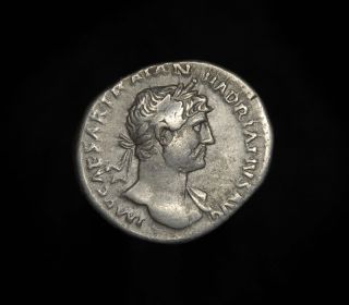 Ancient Roman Silver Denarius Fortuna Coin of Emperor Hadrian