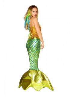 Sexy Roma Siren of The Sea Mermaid Costume Corset Skirt Tail Fin 