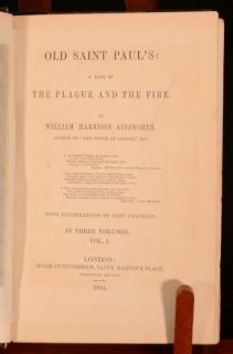 1841 3VOL Ainsworth Old Saint Pauls Tale of Plague Fire Illustrated by 