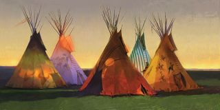 Tom Gilleon in The Shadow of The Sixth Tipi Giclee Canvas 1 40 