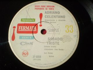 Adriano Celentano Sabato Triste 7 33 RPM RARE Argentina