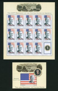 WTF? Real Postage Stamps AL GORE AS 43rd PRESIDENT Complete Set incl 