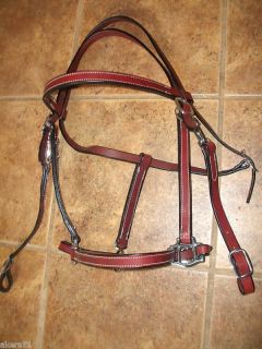 Bridle Halter Combo Trail Chestnut Leather Akers Ranch