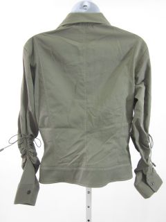 femme je vous aime olive green zip up jacket sz 40