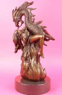 Boris Vallejo Maiden of The Dragons Axe Bronze Statue Sculpture 