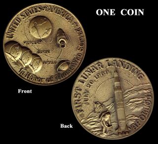   11 Coin Medal Token NASA 1969 First Man Moon XI Armstrong Space Aldrin