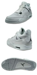 Air Jordan 4 Retro Deadstock (White/Metallic Silver) Size 11.5 Style 