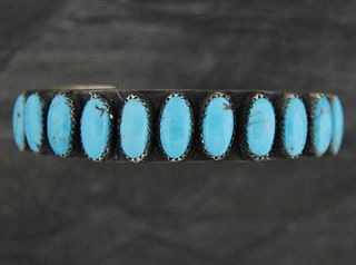 Navajo Silver Albert J Brown Turquoise Cuff Bracelet