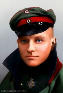 WW1 Aviation Art Manfred von Richthofen The Red Baron Portrait by Ron 