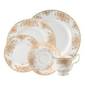 Royal Albert Old Country Rose Trio Set Gold Cup Saucer 8 Plate