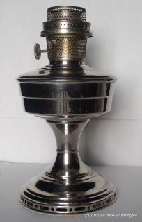 Vintage Aladdin Model 12 Nickel Plated Kerosene Oil Lamp with Complete 