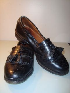 Allen Edmonds Slip on Cap Toe Wingtip Oxford Shoes Black Size 10 5 D M 