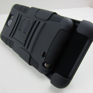 Black Rugged Impact Case Cover Holster for T Mobile Samsung Galaxy 