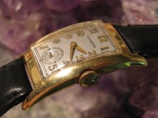 Hamilton Allison Vintage 14k Gold Deco Wrist Watch XLNT