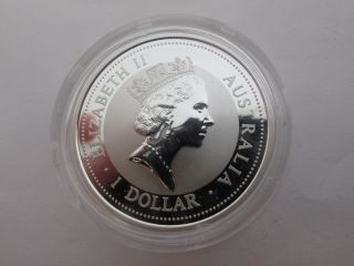 1997 Australia $1 Phoenix Gold Mark Kookaburra 1 oz 999 Silver Coin 
