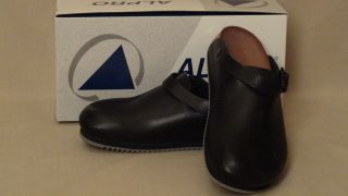 New in Box Alpro C115 SLS Clogs Black Open Back Nursing Chef Shoes 