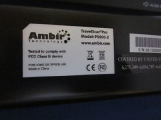 UP FOR BID IS A USED LOT OF 2 AMBIR PS600 AS TRAVEL SCAN PRO DOCUMENT 