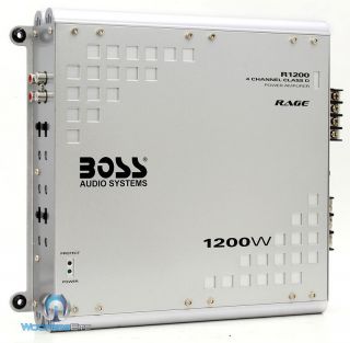 Boss 4 Channel Amp 1200W Class D Component Speakers Tweeters Amplifier 