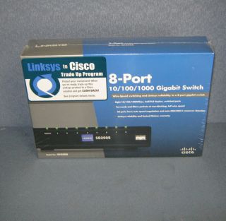 Linksys Cisco SD2008 8 Port 10 100 1000 Gigabit Switch