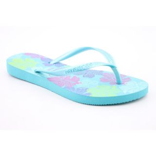 Havaianas Slim Allegra Youth Kids Girls Size 2 Blue Flip Flops Sandals 