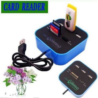 All In One Multi card Reader with 3 ports USB 2 0 hub Combo for SD MMC 