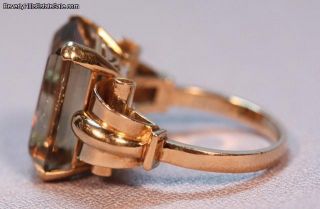 Vintage 18K Yellow Gold Amber Topaz Ring