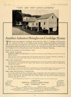1926 Ad Ambler Asbestos Shingles Roof Exterior Design Original 