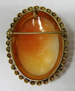Vintage Amco Jewels 1 20 14k Gold Overlay 2 Tone Shell Cameo Pendant 