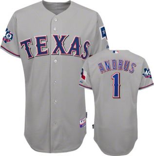 2012 Elvis Andrus Authentic Rangers 40th Road Cool Base Jersey Sz 40 