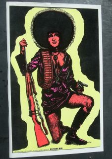   Blacklight Sexy Militant Miss Poster Black Panther Angela Davis