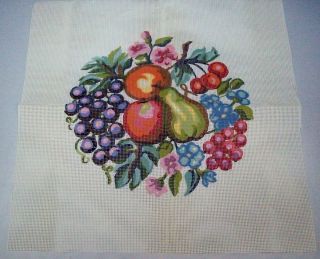 Needlepoint Canvas Circle Of Colorful Fruit Flowers 16 x 16 Overall 12 