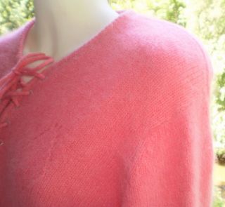Pink Angora Tie Front Sweater L Super Soft