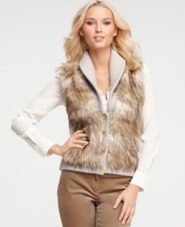 Ann Taylor Fur Sweater Vest $178