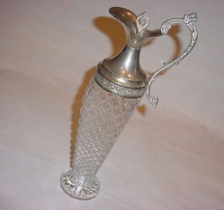 vintage glass silver plate top clairnet pitcher time left $ 44 99 or 