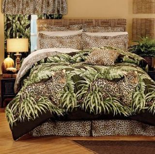  Wild Leopard Cat Jungle Animal Print Comforter Set Twin Full 
