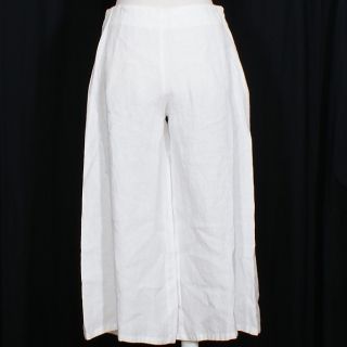 Eileen Fisher White Heavy Linen Gaucho Pants 3X